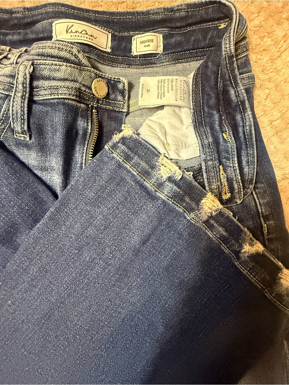Kancan High Rise Flare Women’s Dark Blue - denim - Picture 2 of 4